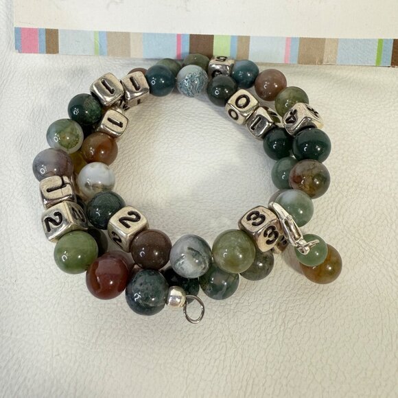 Nursing Bracelets by Organic MamaStone Beads Counting Time Keeping Memory Wire - Picture 2 of 9